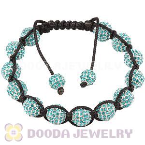Teal Disco Ball Bead Alloy Crystal Bracelets Wholesale