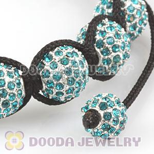 Teal Disco Ball Bead Alloy Crystal Bracelets Wholesale