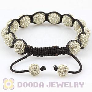 Ivory Disco Ball Bead Alloy Crystal Bracelets Wholesale