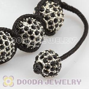 Black Disco Ball Bead Alloy Crystal Bracelets Wholesale