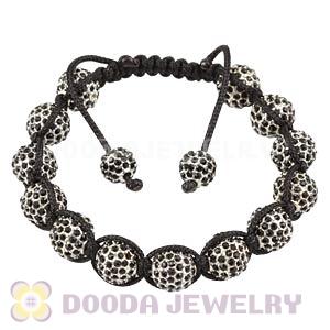 Black Disco Ball Bead Alloy Crystal Bracelets Wholesale