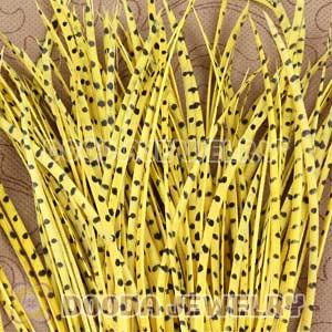 Yellow Striped Goose Biots Loose Feather Hair Extensions Wholesale