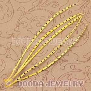 Yellow Striped Goose Biots Loose Feather Hair Extensions Wholesale