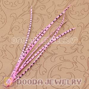 Pink Striped Goose Biots Loose Feather Hair Extensions Wholesale