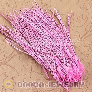 Pink Striped Goose Biots Loose Feather Hair Extensions Wholesale