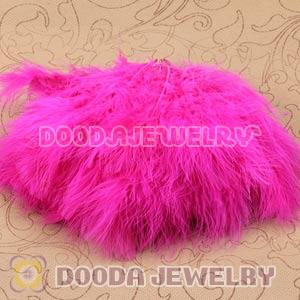 Natural Magenta Fluffy Short Rooster Feather Hair Extensions Wholesale