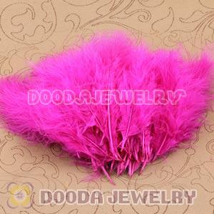 Natural Magenta Fluffy Short Rooster Feather Hair Extensions Wholesale