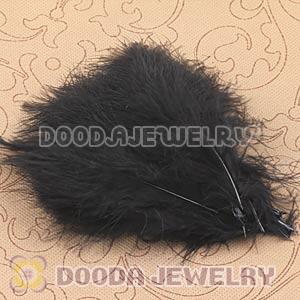 Natural Black Fluffy Short Rooster Feather Hair Extensions Wholesale
