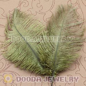 Green Plumes Big Flake Ostrich Feather Hair Extensions Wholesale