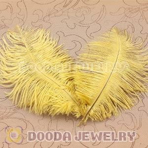 Yellow Plumes Big Flake Ostrich Feather Hair Extensions Wholesale