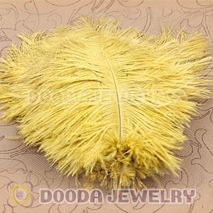 Yellow Plumes Big Flake Ostrich Feather Hair Extensions Wholesale