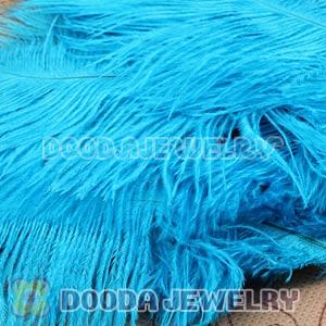 Cyan Plumes Big Flake Ostrich Feather Hair Extensions Wholesale
