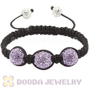 12mm Pave Lavender Czech Crystal Bead Handmade String Bracelets Wholesale