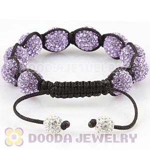 12mm Pave Lavender Czech Crystal Bead Handmade String Bracelets Wholesale