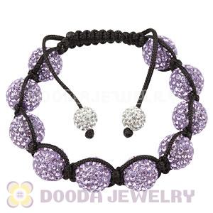 12mm Pave Lavender Czech Crystal Bead Handmade String Bracelets Wholesale