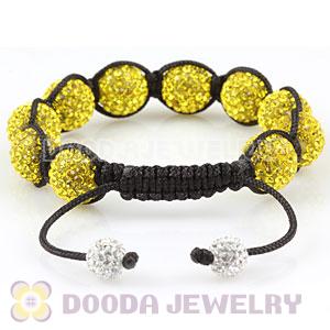 12mm Pave Yellow Czech Crystal Bead Handmade String Bracelets Wholesale