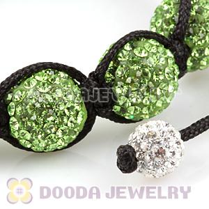 12mm Pave Green Czech Crystal Bead Handmade String Bracelets Wholesale