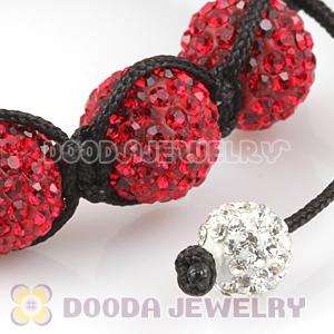 12mm Pave Red Czech Crystal Bead Handmade String Bracelets Wholesale