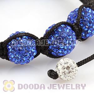 12mm Pave Blue Czech Crystal Bead Handmade String Bracelets Wholesale
