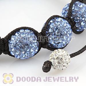 12mm Pave Blue Czech Crystal Bead Handmade String Bracelets Wholesale