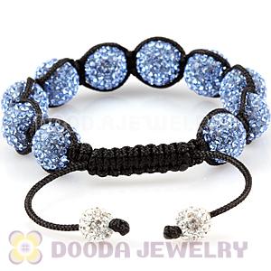 12mm Pave Blue Czech Crystal Bead Handmade String Bracelets Wholesale