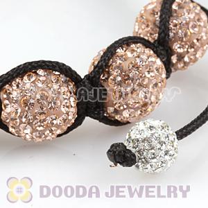 12mm Pave Pink Czech Crystal Bead Handmade String Bracelets Wholesale