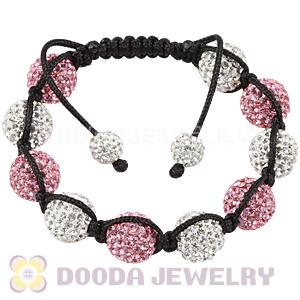 12mm Pave Czech Crystal Bead Handmade String Bracelets Wholesale