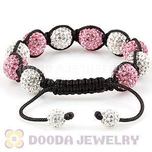 12mm Pave Czech Crystal Bead Handmade String Bracelets Wholesale