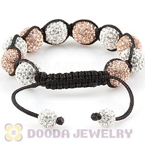 12mm Pave Czech Crystal Bead Handmade String Bracelets Wholesale
