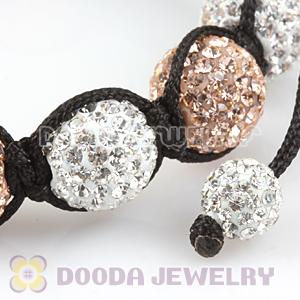 12mm Pave Czech Crystal Bead Handmade String Bracelets Wholesale