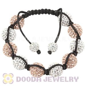 12mm Pave Czech Crystal Bead Handmade String Bracelets Wholesale