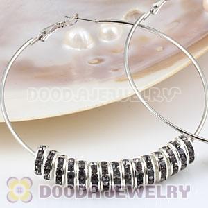 10mm Alloy Basketball Wives Grey Crystal Spacer Beads Wholesale