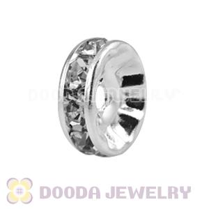 10mm Alloy Basketball Wives Clear Crystal Spacer Beads Wholesale