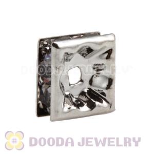 8X8mm Alloy Basketball Wives Pink Crystal Spacer Beads Wholesale