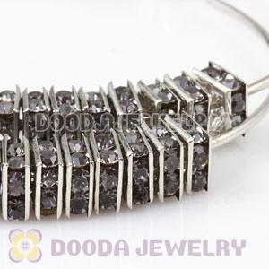 8X8mm Alloy Basketball Wives Pink Crystal Spacer Beads Wholesale