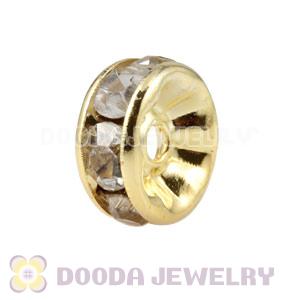 8mm Gold Alloy Clear Crystal Spacer Beads For Basketball Wives Earrings 