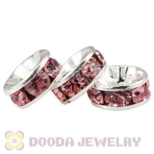 8mm Alloy Pink Crystal Spacer Beads For Basketball Wives Earrings 
