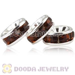 8mm Alloy Champagne Crystal Spacer Beads For Basketball Wives Earrings 