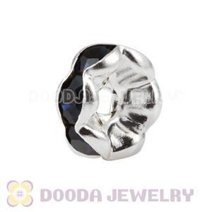 8mm Alloy Navy Crystal Spacer Beads For Basketball Wives Earrings 