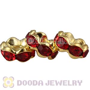 8mm Gold Alloy Red Crystal Spacer Beads For Basketball Wives Earrings 