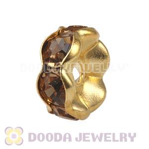 8mm Gold Alloy Yellow Crystal Spacer Beads For Basketball Wives Earrings 