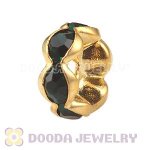 8mm Gold Alloy Green Crystal Spacer Beads For Basketball Wives Earrings 