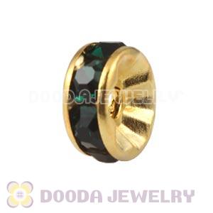8mm Gold Alloy Green Crystal Spacer Beads For Basketball Wives Earrings 