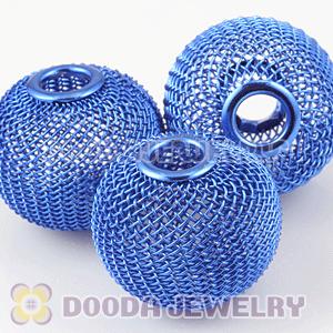 30mm Large Blue Mesh Ball Beads For  Basketball Wives Hoop Earrings