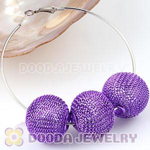 25mm Purple Basketball Wives Wire Mesh Balls Beads Wholesale 
