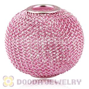30mm Large Pink Mesh Ball Beads For Basketball Wives Hoop Earrings