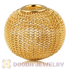 30mm Large Gold Mesh Ball Beads For Basketball Wives Hoop Earrings