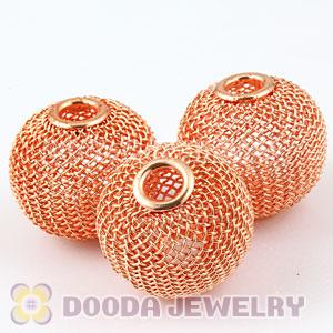 25mm Basketball Wives Yellow Wire Mesh Balls Beads Wholesale 