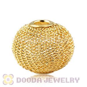 25mm Basketball Wives Gold Wire Mesh Balls Beads Wholesale 