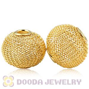 25mm Basketball Wives Gold Wire Mesh Balls Beads Wholesale 